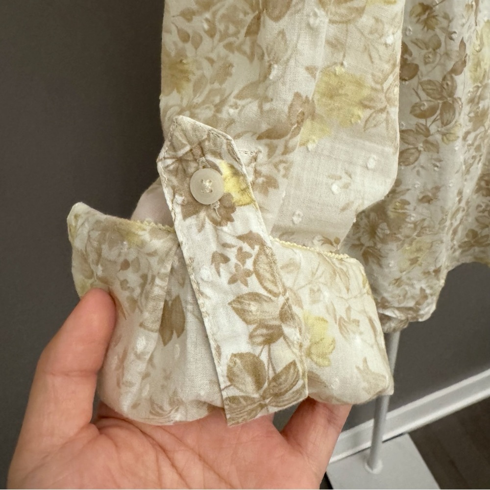 Denver Hayes Floral Pattern Boho Casual Hippie Button Down Shirt Blouse Medium - Picture 6 of 15